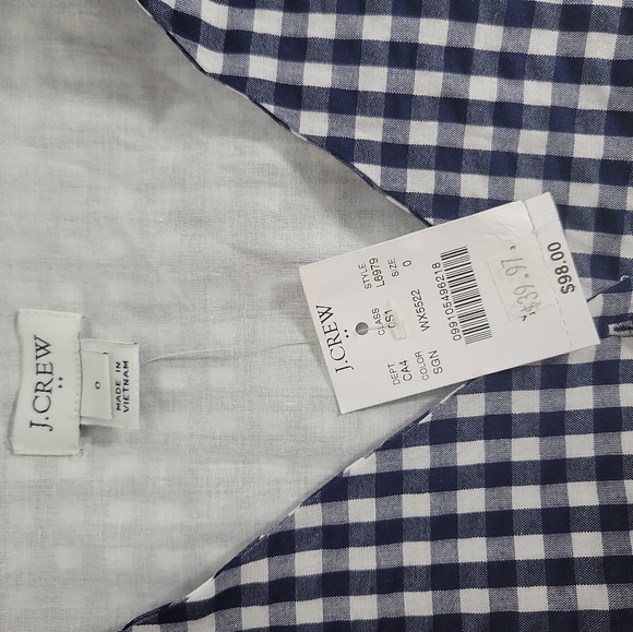J. Crew Black and White  Gingham  Dress Black White  Sz 0 A17 - Picture 5 of 6